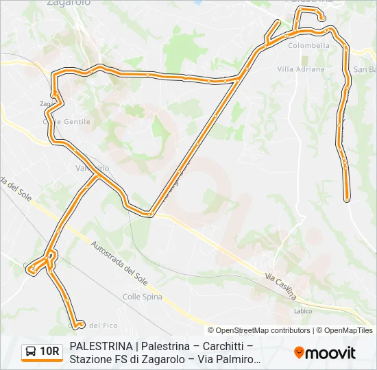 10R Bus Line Map