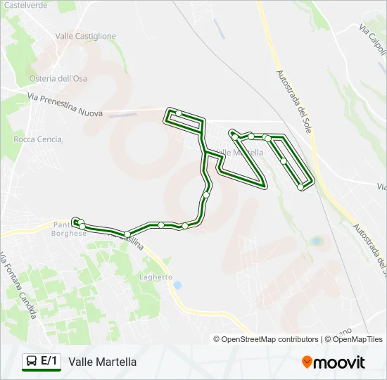 E/1 Bus Line Map