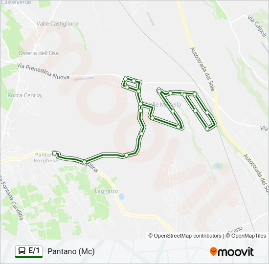 E/1 Bus Line Map