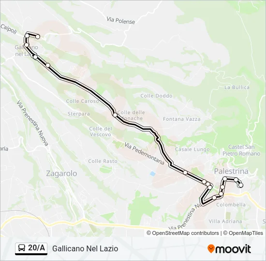 20/A Bus Line Map