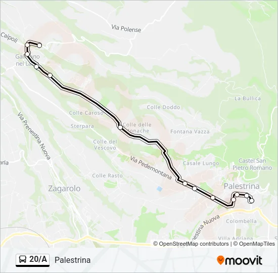 20/A Bus Line Map