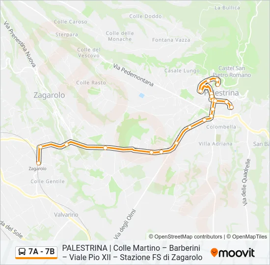 7A - 7B Bus Line Map
