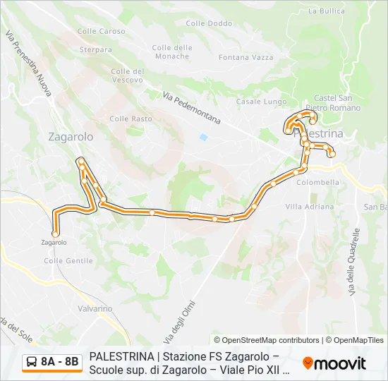 8A - 8B Bus Line Map