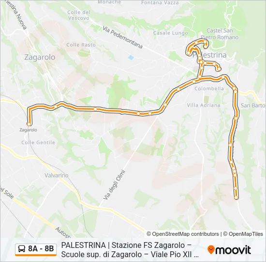8A - 8B Bus Line Map