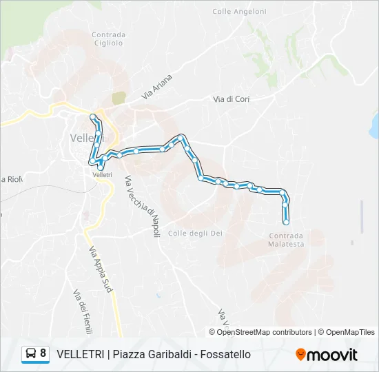 8 Bus Line Map
