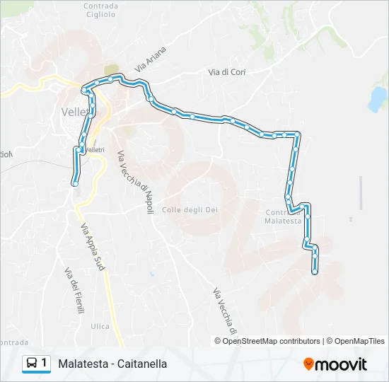 1 Bus Line Map