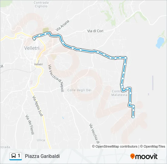 1 Bus Line Map