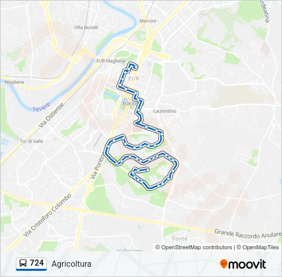 724 Bus Line Map