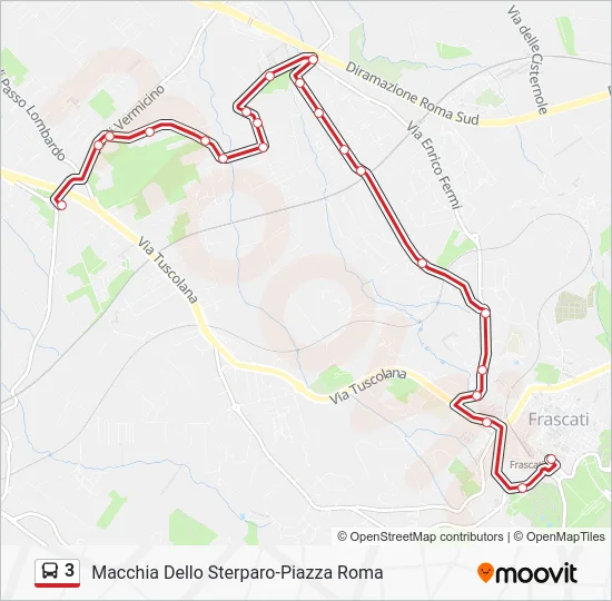 Percorso linea bus 3