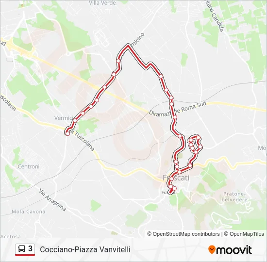 Percorso linea bus 3