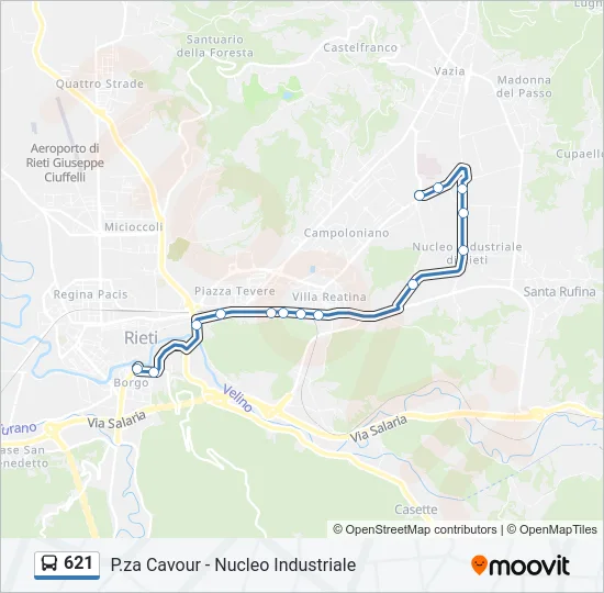 621 Bus Line Map