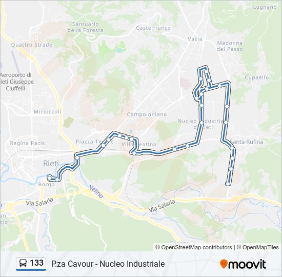 Percorso linea bus 133