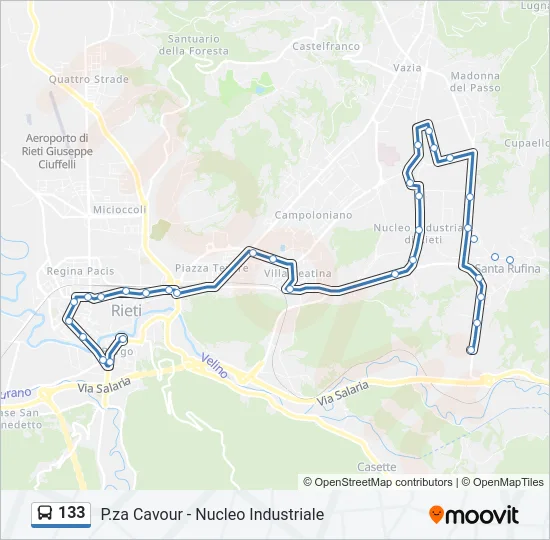 133 Bus Line Map