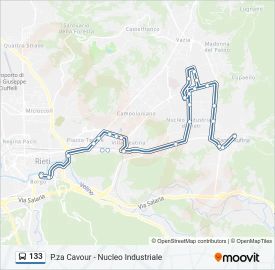 133 Bus Line Map