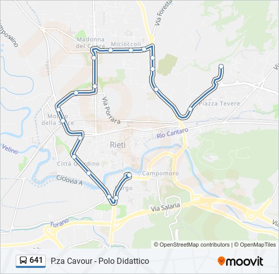 641 bus Line Map