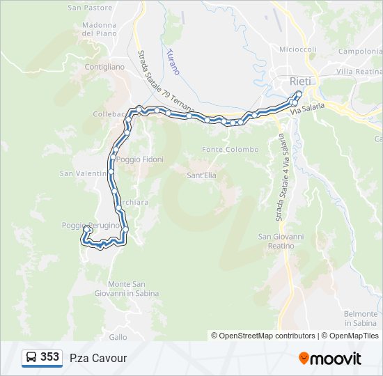 353 bus Line Map