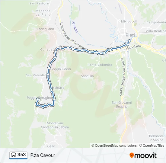 353 Bus Line Map