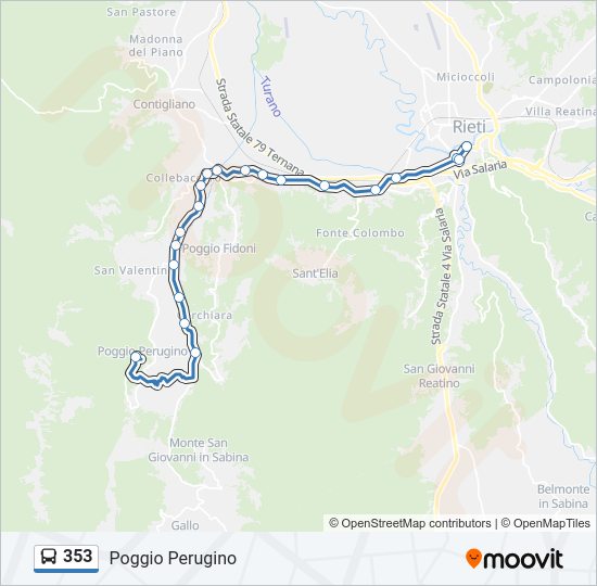 Percorso linea bus 353