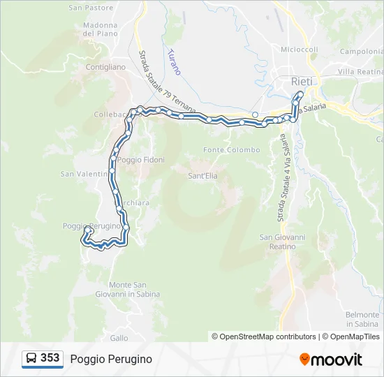 Percorso linea bus 353