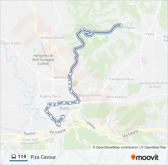 114 Bus Line Map
