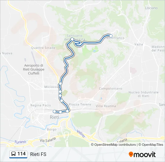 114 Bus Line Map