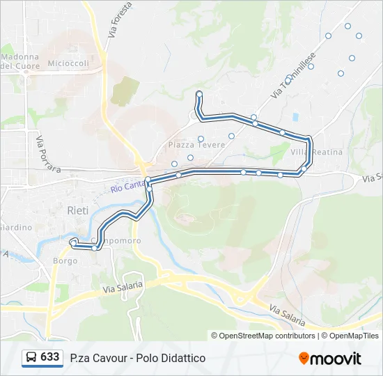 633 Bus Line Map