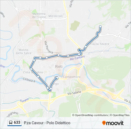633 Bus Line Map
