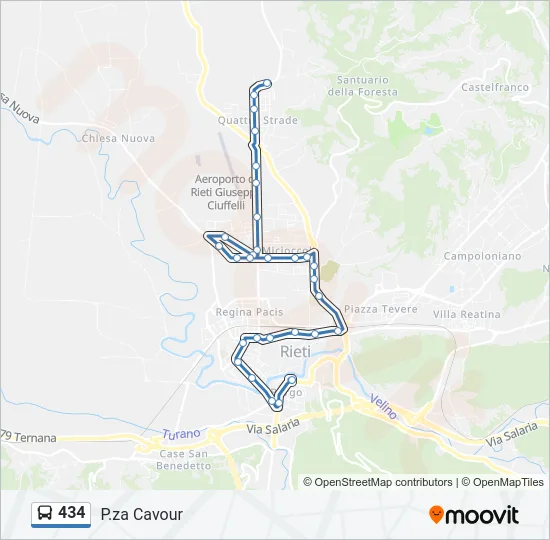 434 Bus Line Map