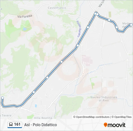 Percorso linea bus 161