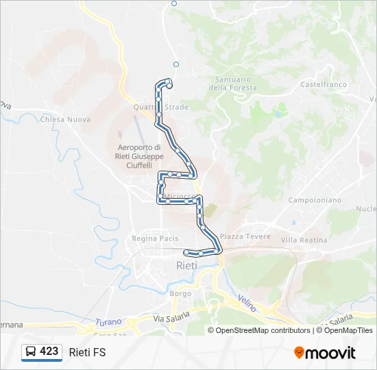 Percorso linea bus 423