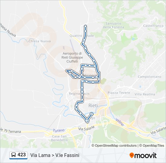 Percorso linea bus 423