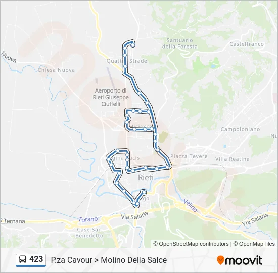 Percorso linea bus 423