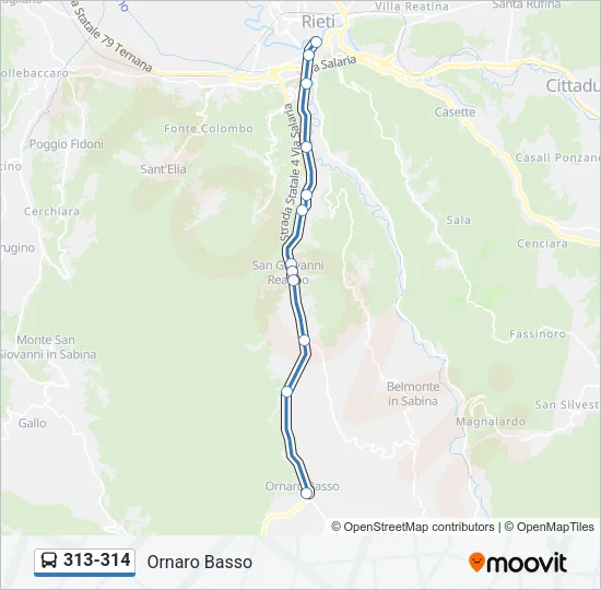 313-314 Bus Line Map