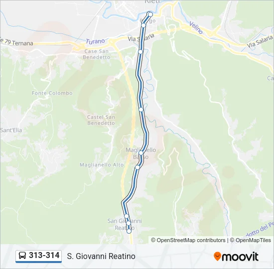313-314 Bus Line Map