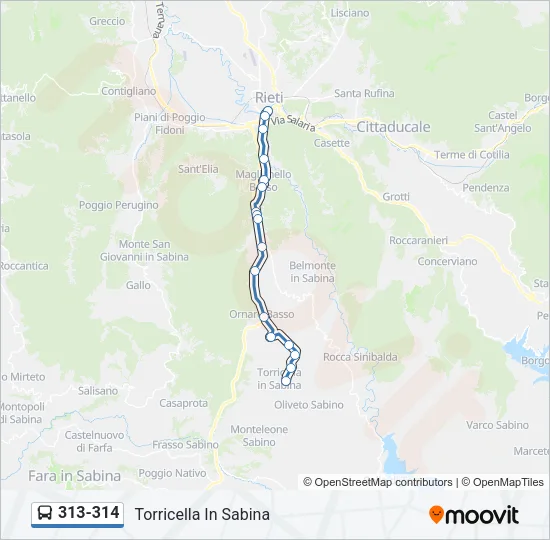 313-314 Bus Line Map