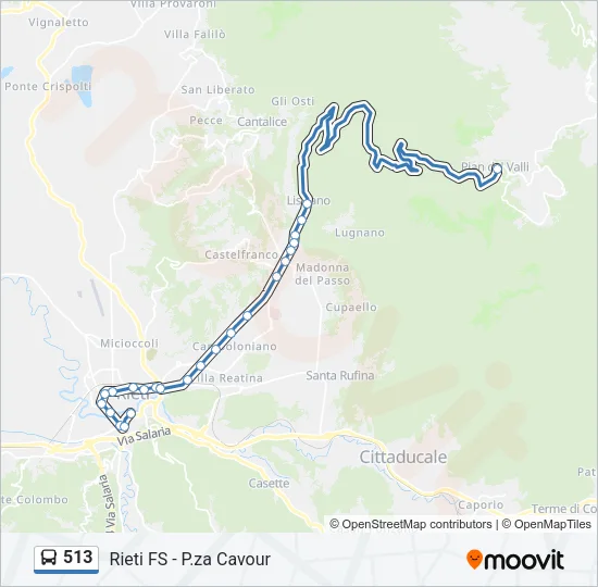 513 Bus Line Map