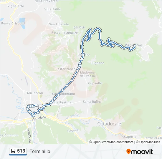 513 Bus Line Map