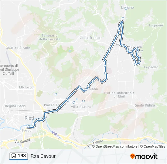193 Bus Line Map