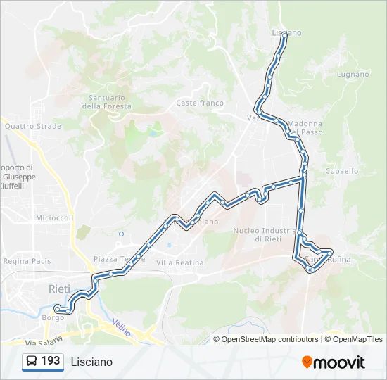 193 Bus Line Map