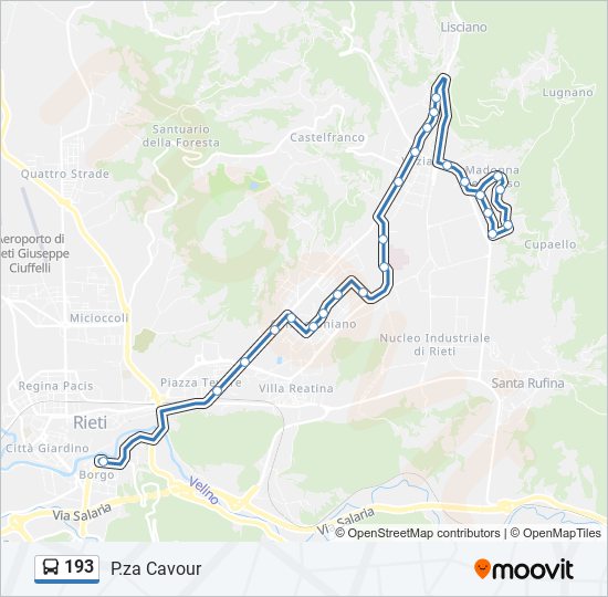 193 bus Line Map