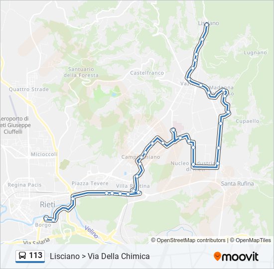 113 bus Line Map