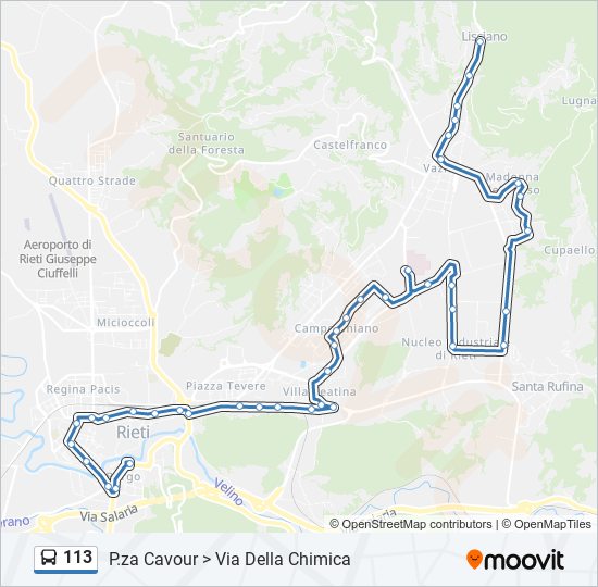 113 bus Line Map