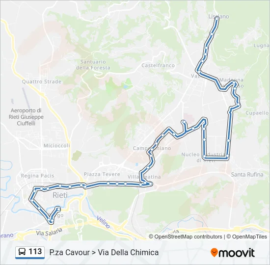 113 Bus Line Map
