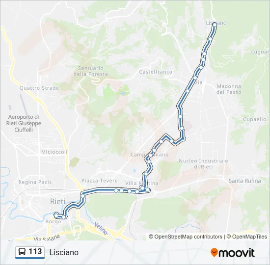 113 Bus Line Map