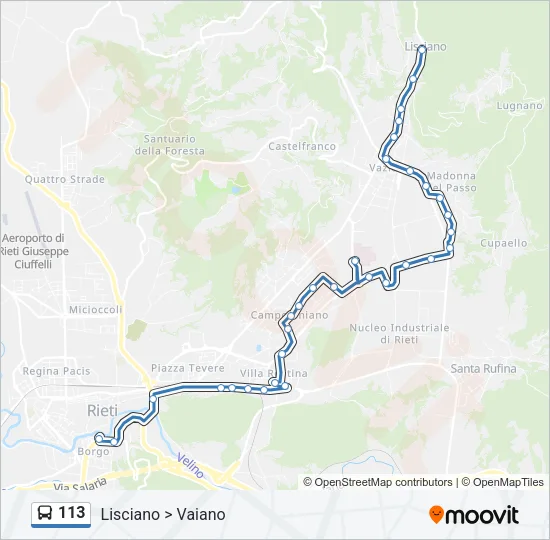 113 Bus Line Map