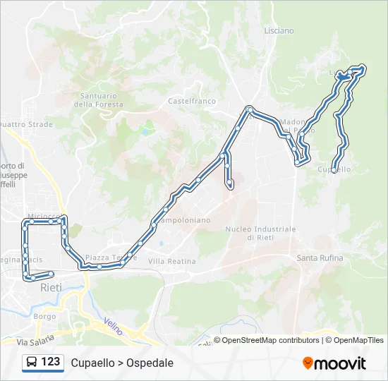 Percorso linea bus 123