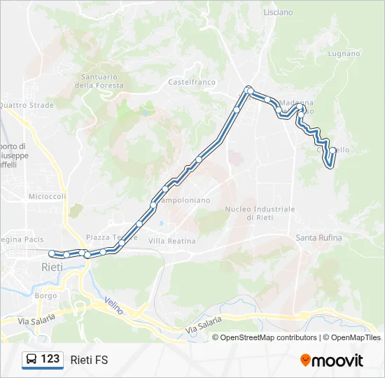 Percorso linea bus 123