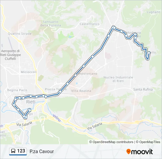 Percorso linea bus 123