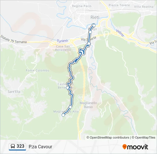 Percorso linea bus 323