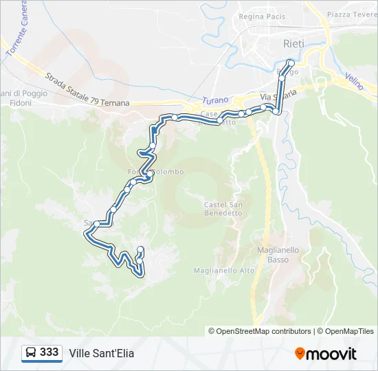 333 Bus Line Map